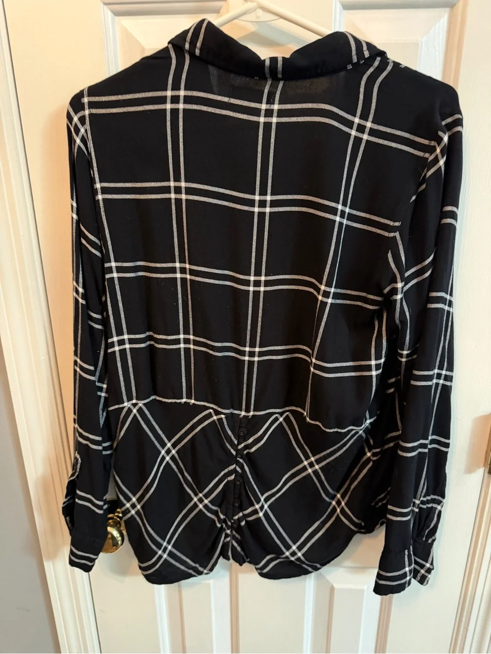 Lucky Brand Black and White Plaid Button-Down Shirt